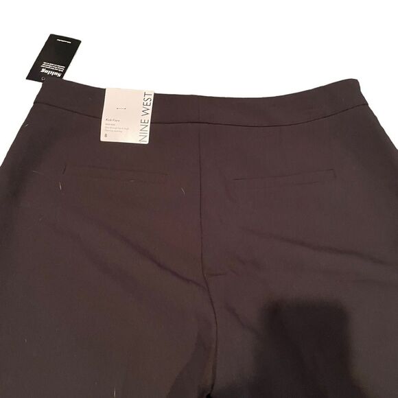 Brand New Nine West Kick Flare High Rise Suiting Pants size 8 in Dull Black - Picture 5 of 10